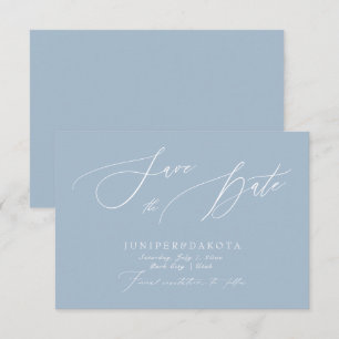 PixDezines Dusty Blue Moderne Schriftart Save the Einladung