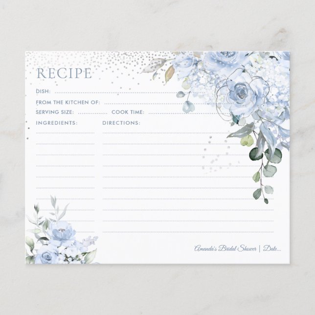 PixDezines Dusty Blue Rose Imitate Silver Glitzer (Vorderseite)