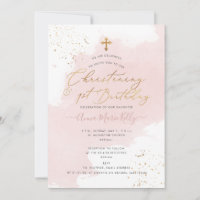 PixDezines Dusty Pink H2 Christening+1. Geburtstag
