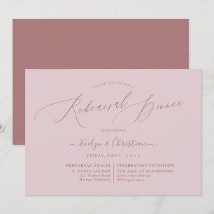 PixDezines Dusty Rose Minimalistische Probe Abende Einladung