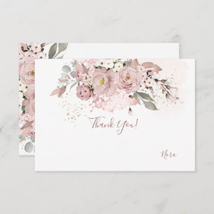 PixDezines Dusty Rose Vielen Dank Dankeskarte