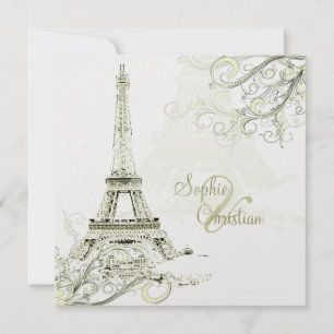 PixDezines EIFFEL-TURM-EINLADUNGEN/DIY-HINTERGRUND Einladung
