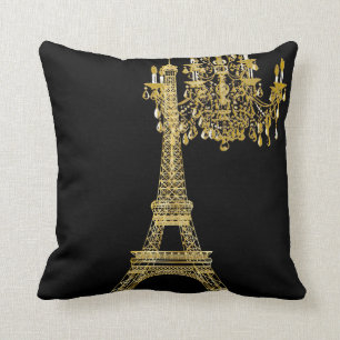PixDezines eiffel Turm/Imitat Gold/DIY-Farbe Kissen