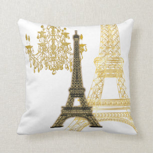PixDezines eiffel Turm/Imitat Gold/DIY-Farbe Kissen