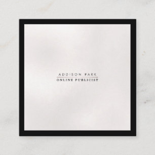 PixDezines Einfach Elegant, Schwarz+Schwarz-Weiß Quadratische Visitenkarte