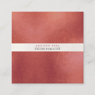 PixDezines Einfaches Elegant, Pearly White+Gold Ro Quadratische Visitenkarte