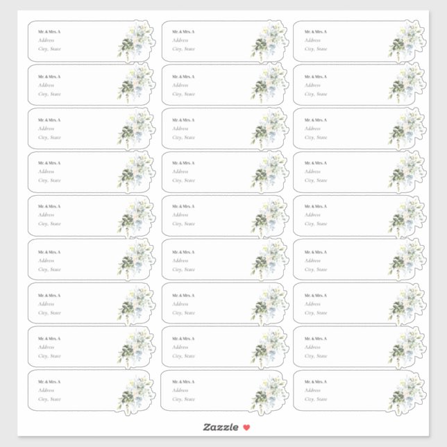 PixDezines Elegant Blue Gum Guest Address Label (Blatt)