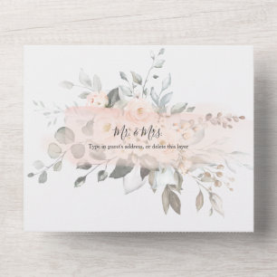 PixDezines Elegant Blush Peonies All In One Einladung