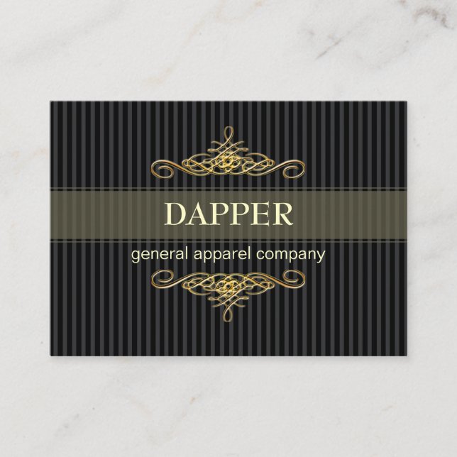 PixDezines ELEGANT BUTTON STRIPES+SCROLLS/DIY FARB Visitenkarte (Vorderseite)