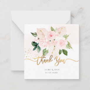 PixDezines Elegant H2 Pale Blush Pink Roses Hinwei Mitteilungskarte