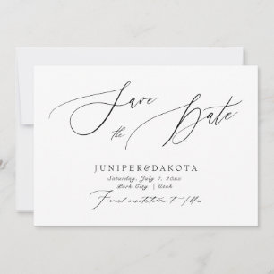 PixDezines Elegant Luxe Calligraphy Save the Date  Einladung