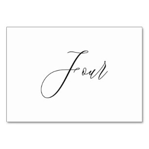 PixDezines Elegant Romantische Kalligrafie Vier 4 Tischnummer