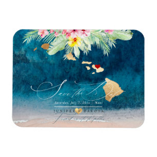 PixDezines Elegante hawaiianische DIY-Karte Save t Magnet