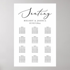 PixDezines Elegante Kalligraphie, Seating Chart Poster