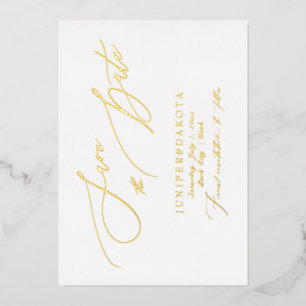 PixDezines Elegante Luxus-Kalligrafie-Sparen Sie d Folieneinladung