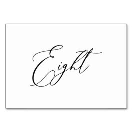 PixDezines Elegante Romantische Kalligraphie 8 Tischnummer