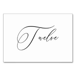 PixDezines Elegante Romantische Kalligraphie Zwölf Tischnummer
