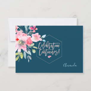PixDezines Empfang Aquarell Blumen Mitzvah ✡ RSVP Karte
