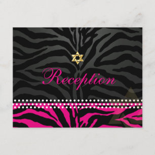 PixDezines Empfangs-/Hot-Pink-Zebra-/Bat-Mitzwa Begleitkarte