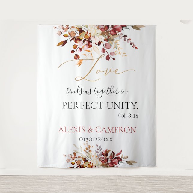 PixDezines Fall Foliaage Eukalyptus Col. 3:14 Band Wandteppich (Vorderseite)