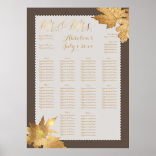 PixDezines Fall Foliage/Imitat Gold/Seating Chart Poster