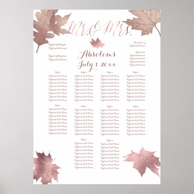 PixDezines Fall Foliage/Imitate RosGold/Sitzkohl Poster (Vorne)