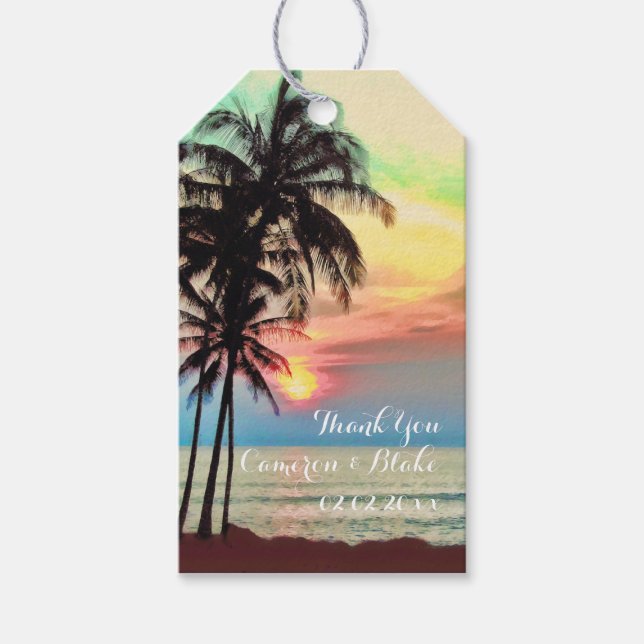 PixDezines fantasy hawaii/sunset/beach Geschenkanhänger (Vorderseite)