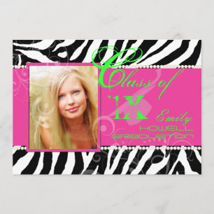 PixDezines-Farben/2012 Grads, Zebradruck Einladung