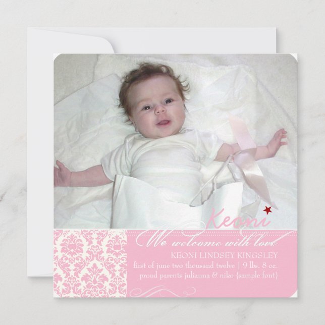 PixDezines Farben, Fotos Geburtsankündigung Ankündigung (Vorderseite)