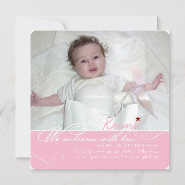 PixDezines Farben, Fotos Geburtsankündigung Ankündigung (Vorderseite)