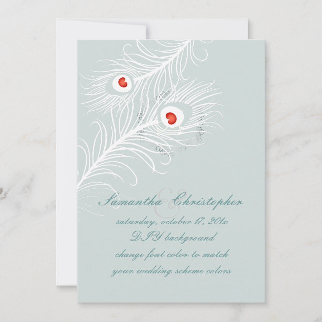 PixDezines-Farben, Pfauenwolken Einladung (Vorderseite)