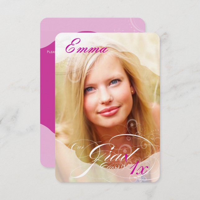 PixDezines Farbton/Abschluss/Foto-Rahmen Einladung (Vorne/Hinten)