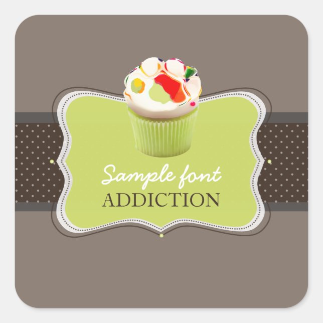 PixDezines-Farbtöne, Gelee-Bohnenkuchen Quadratischer Aufkleber (Vorderseite)