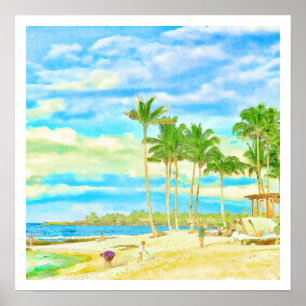 PixDezines Fauler Tag am Hualalai-Strand Poster