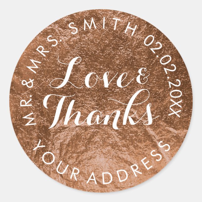 PixDezines FAUX FOIL, COPPER Runder Aufkleber (Vorderseite)