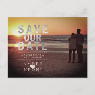 PixDezines Faux Silber Save the Date Ankündigungspostkarte