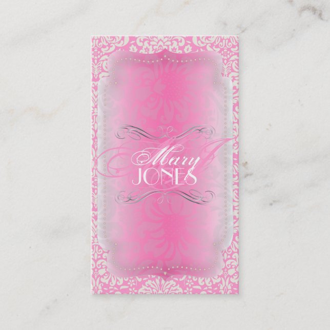 PixDezines Fidora Vintag Damask Visitenkarte (Vorderseite)