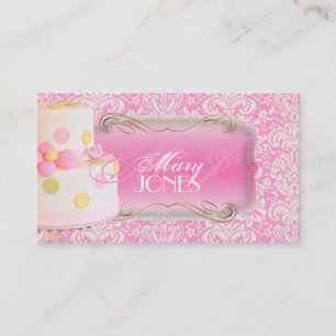 PixDezines Fidora Vintage Damast, Hochzeitstorte Visitenkarte