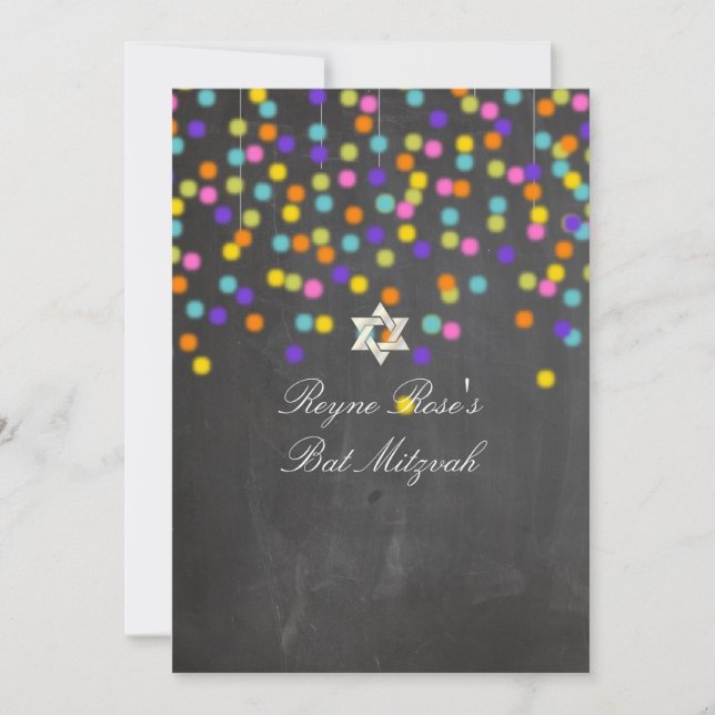 PixDezines fiesta+chalkboard/bat mitzvah Einladung (Vorderseite)