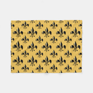PixDezines fleur de lis/schwarz/gold Fleecedecke