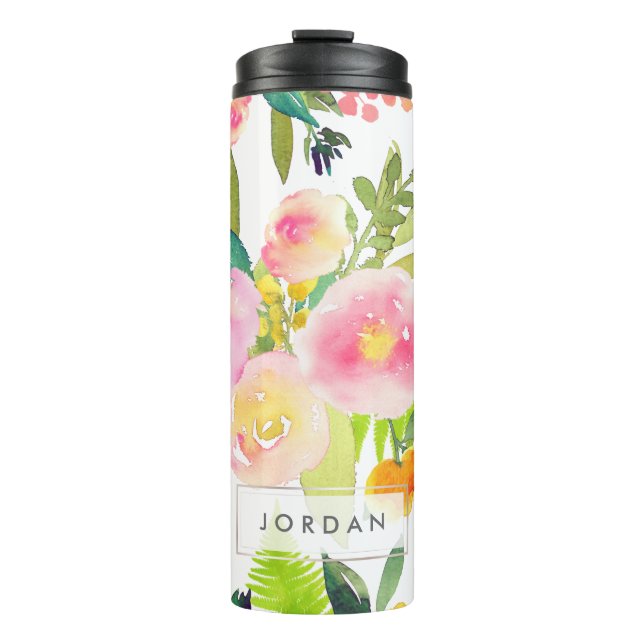 PixDezines Floral/Aquarell/Spring Bouquet Thermosbecher (Vorderseite)