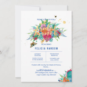 PixDezines Floral Bridal Brunch/DIY Hintergrund Einladung