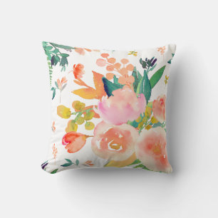PixDezines Floral Wasserfarbe/Peonies Kissen