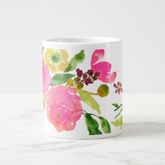 PixDezines floral/wasserfarbe/ranunculus Jumbo-Tasse (Vorderseite)