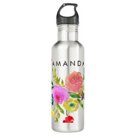 PixDezines Floral/Wasserfarbe/Ranunculus Trinkflasche