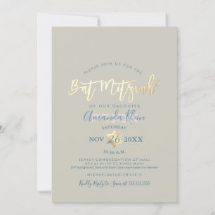 PixDezines Floral Watercolor Bat Mitzvah Einladung
