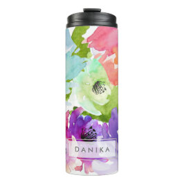 PixDezines Floral Watercolor/DIY Hintergrund Thermosbecher