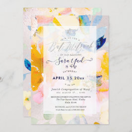 PixDEzines Floral Watercolor Rose Mitzvah Einladung