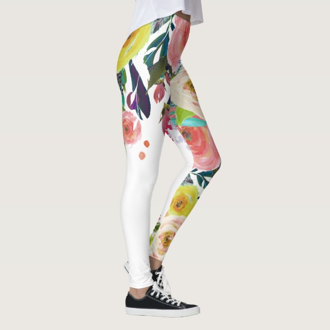 PixDezines Floral Watercolor/Spring Bouquet Leggings (Rechts)