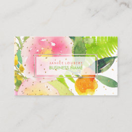 PixDezines Floral Watercolor/Spring Bouquet Visitenkarte